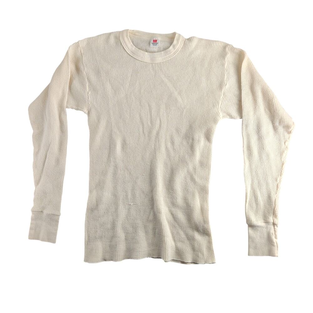 Vintage Hanes Thermal Waffle Shirt Men’s Large 90s Y2K Grunge Kurt Cobain